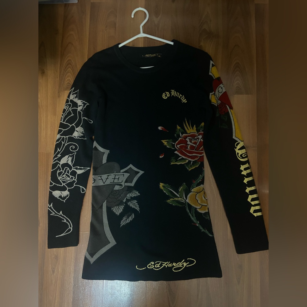 Absolutely Beautiful Soft Rare Ed Hardy Y2K Sweater Dress